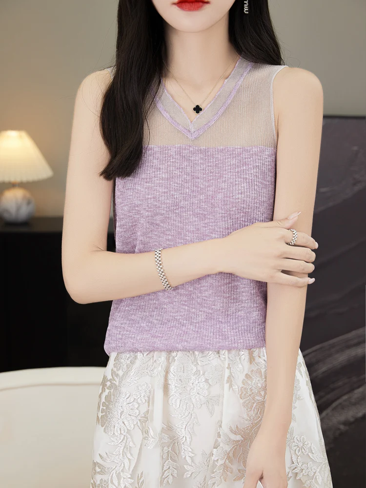 Summer New Spinning Sexy V-Neck Lace Hollow Tank Top for Women with a Design Sense for Outwear and Underwear Sleeveless Top
Summer New Spinning Sexy V-Neck Lace Hollow Tank Top for Women with a Design Sense for Outwear and Underwear Sleeveless Top