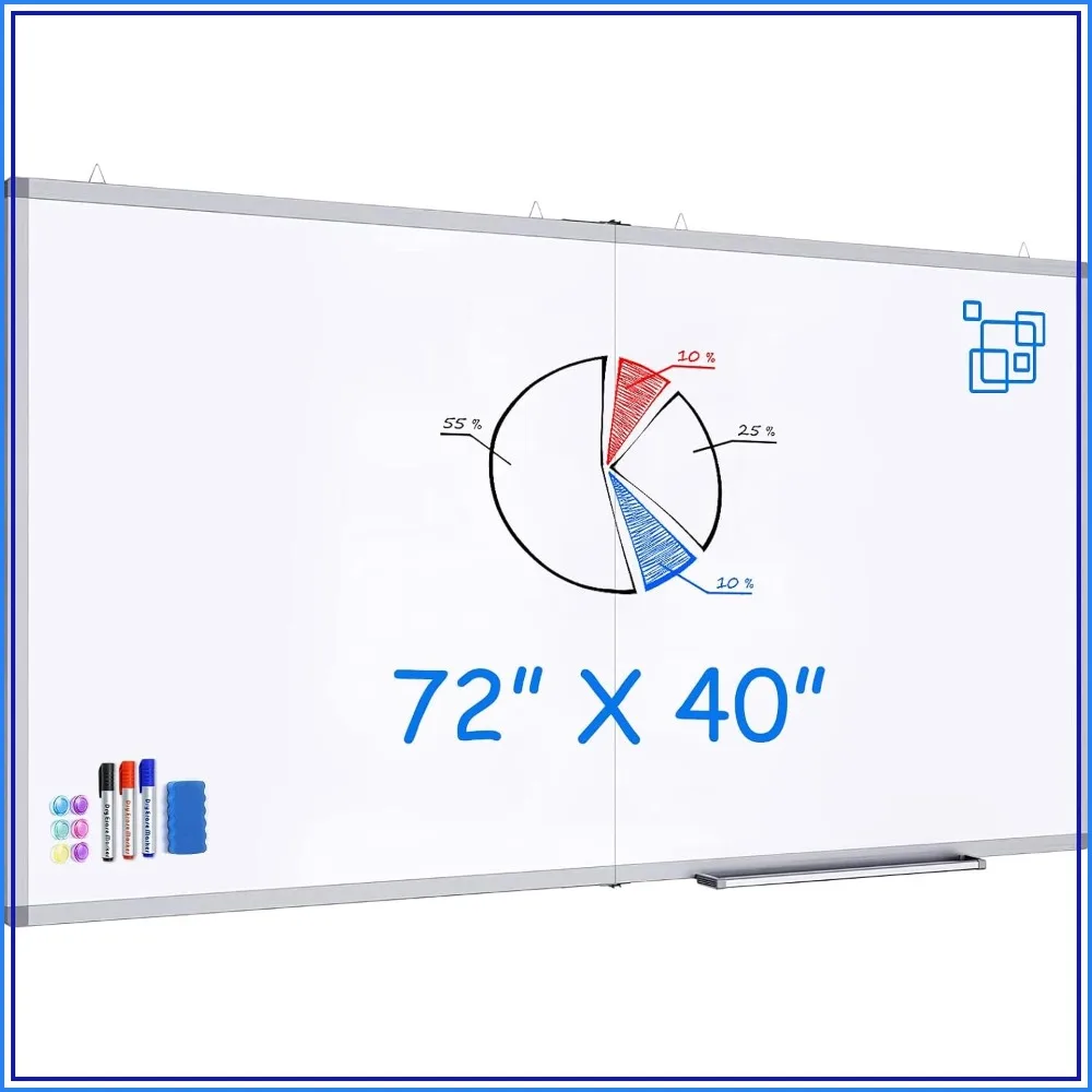 72x40 Magnetic Whiteboard, Wall-Mounted with Pen Tray, Foldable for Office & Classroom
72x40 Magnetic Whiteboard, Wall-Mounted with Pen Tray, Foldable for Office & Classroom