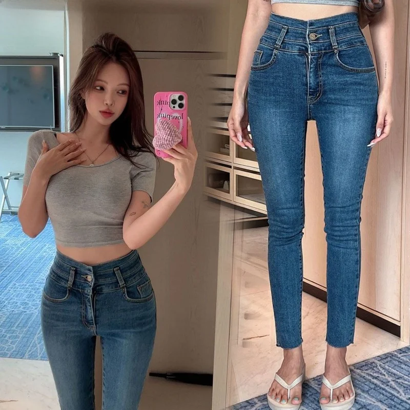 High Waist Blue Denim Jeans Women's Spring Autumn Slimming Elastic Ankle-Length Pencil Pants Cotton Stretch Fabric
High Waist Blue Denim Jeans Women's Spring Autumn Slimming Elastic Ankle-Length Pencil Pants Cotton Stretch Fabric