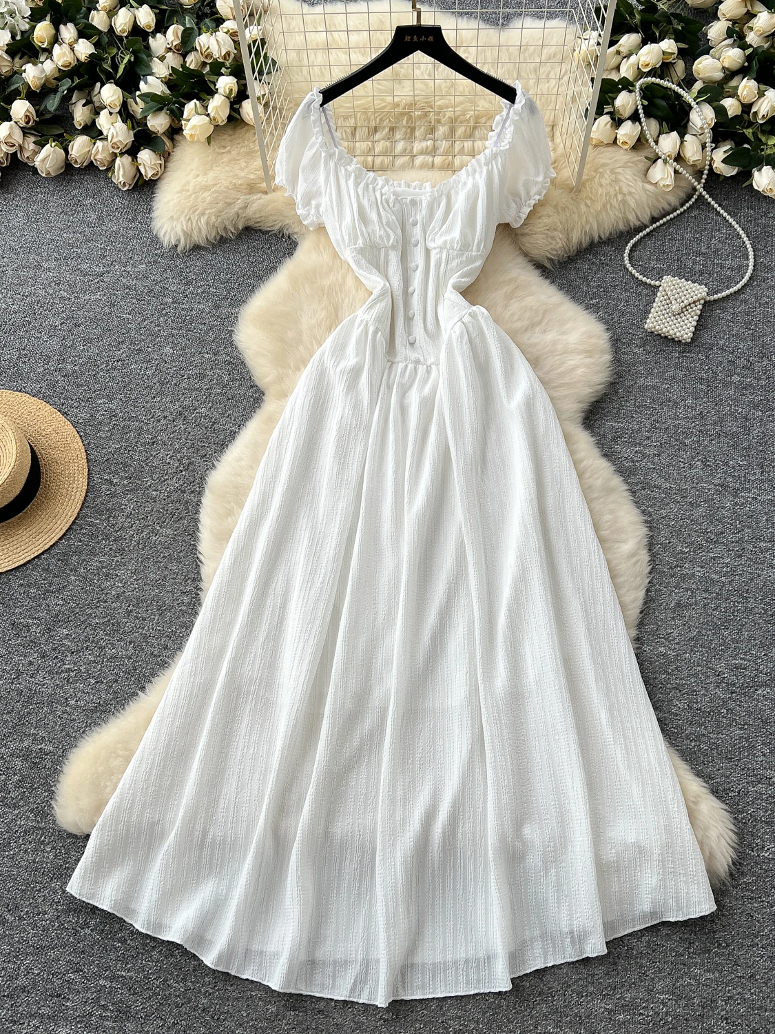 Holiday Beach White Backless Fairy Dress Women Clothing Summer Slash Neck Short Sleeve Ong Dress Elegant Evening Party Dresses
Holiday Beach White Backless Fairy Dress Women Clothing Summer Slash Neck Short Sleeve Ong Dress Elegant Evening Party Dresses