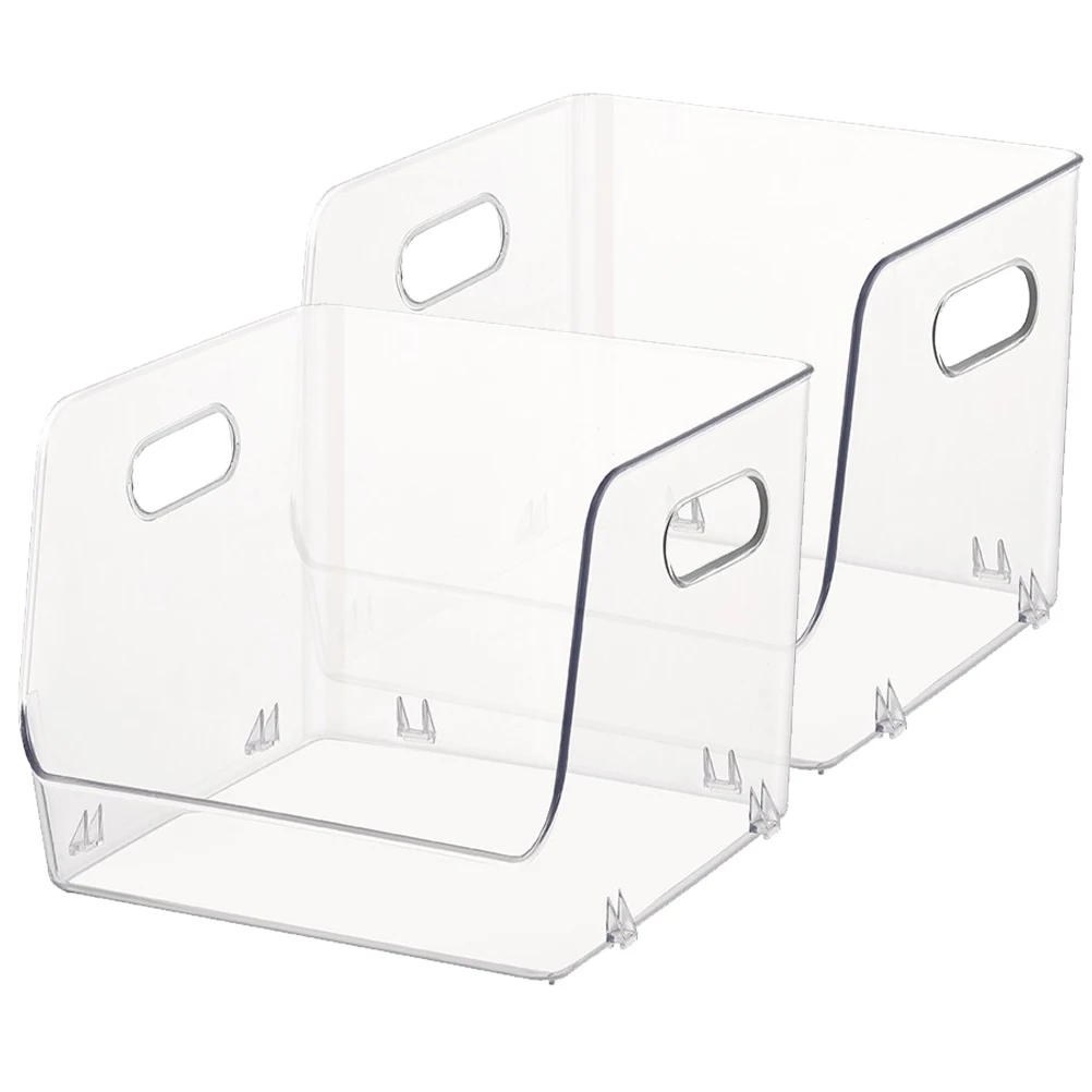 2Pcs Desktop Storage Rack Transparent Stackable Boxes with Handles Makeup Snacks Books Home Office Organizer Storage Container
2Pcs Desktop Storage Rack Transparent Stackable Boxes with Handles Makeup Snacks Books Home Office Organizer Storage Container