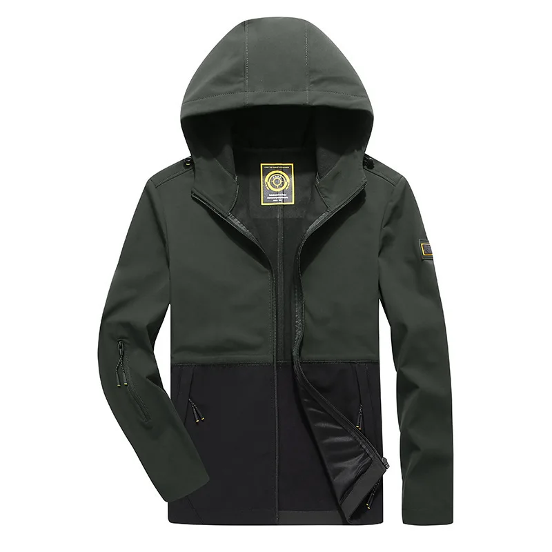 Mens Windbreaker Jackets Hooded Coat Autumn Soft Shell Assault Jacket Airsoft Clothing Patchwork Zipper Bomber Jacket Pilot Tops
Mens Windbreaker Jackets Hooded Coat Autumn Soft Shell Assault Jacket Airsoft Clothing Patchwork Zipper Bomber Jacket Pilot Tops