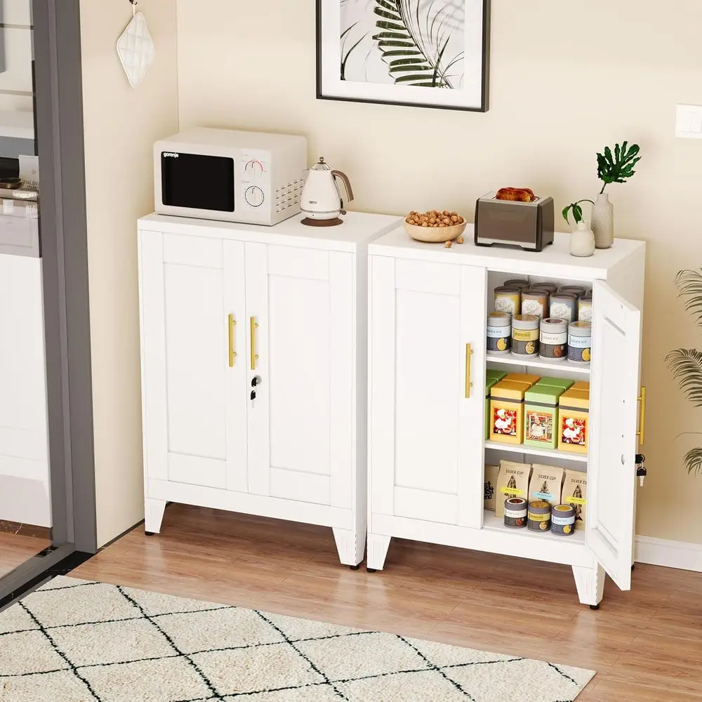 Dual-Unit Metal Pantry Cabinets with Locks, Sideboard Buffet Storage with Doors and Adjustable Shelves, Versatile Kitchen and Ho
Dual-Unit Metal Pantry Cabinets with Locks, Sideboard Buffet Storage with Doors and Adjustable Shelves, Versatile Kitchen and Ho
