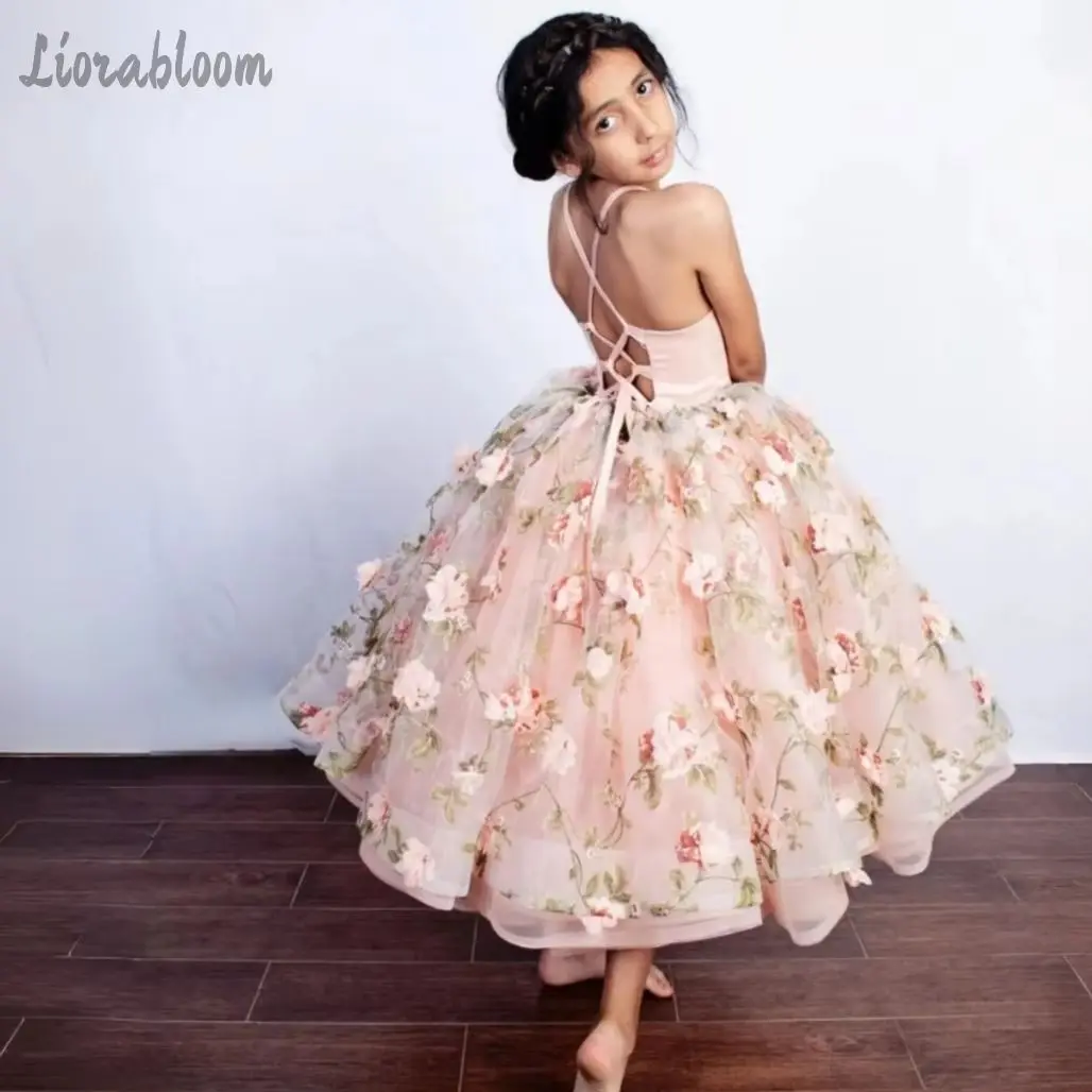 Girls' Custom 3D Floral Embellished Dress Puffy Gown Strappy Flower Girl Attire Formal Occasion Wear Wedding свадебное платье
Girls' Custom 3D Floral Embellished Dress Puffy Gown Strappy Flower Girl Attire Formal Occasion Wear Wedding свадебное платье