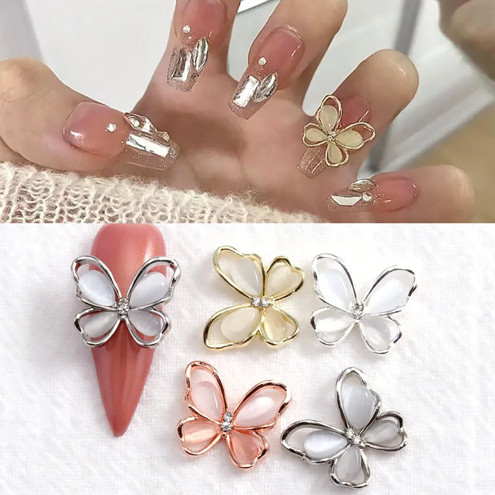 10Pcs 3D Butterfly Nail Art Jewelry Charms Rose Gold/Silver/Gray Crystal Rhinestones 13*15mm Alloy Opal Nail Parts Accessories
10Pcs 3D Butterfly Nail Art Jewelry Charms Rose Gold/Silver/Gray Crystal Rhinestones 13*15mm Alloy Opal Nail Parts Accessories