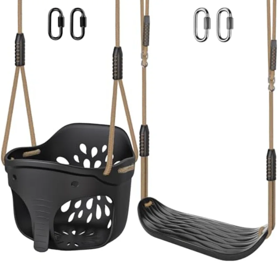 Black Toddler Swing Set - Heavy-Duty High Back Full Bucket Toddler Swing Seat and Tree Swing with Adjustable Ropes Backyard Pla
Black Toddler Swing Set - Heavy-Duty High Back Full Bucket Toddler Swing Seat and Tree Swing with Adjustable Ropes Backyard Pla