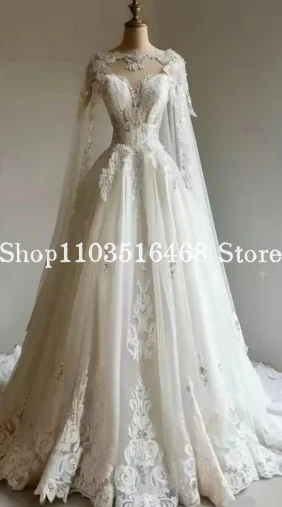 Medieval Wedding Dress Cape Wrap Lace Applique Ivory Long A Line Fairy Bridal Gown Vintage Vestido De Novia 2025 Customized
Medieval Wedding Dress Cape Wrap Lace Applique Ivory Long A Line Fairy Bridal Gown Vintage Vestido De Novia 2025 Customized