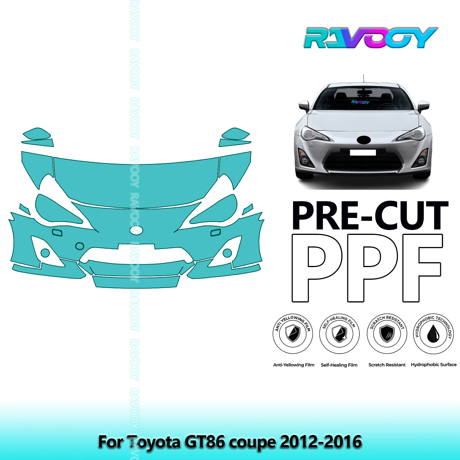 8.5Mil Precut Paint Protection Film PPF Clear Bra Front Kit For Toyota GT86 coupe 2012-2016
8.5Mil Precut Paint Protection Film PPF Clear Bra Front Kit For Toyota GT86 coupe 2012-2016