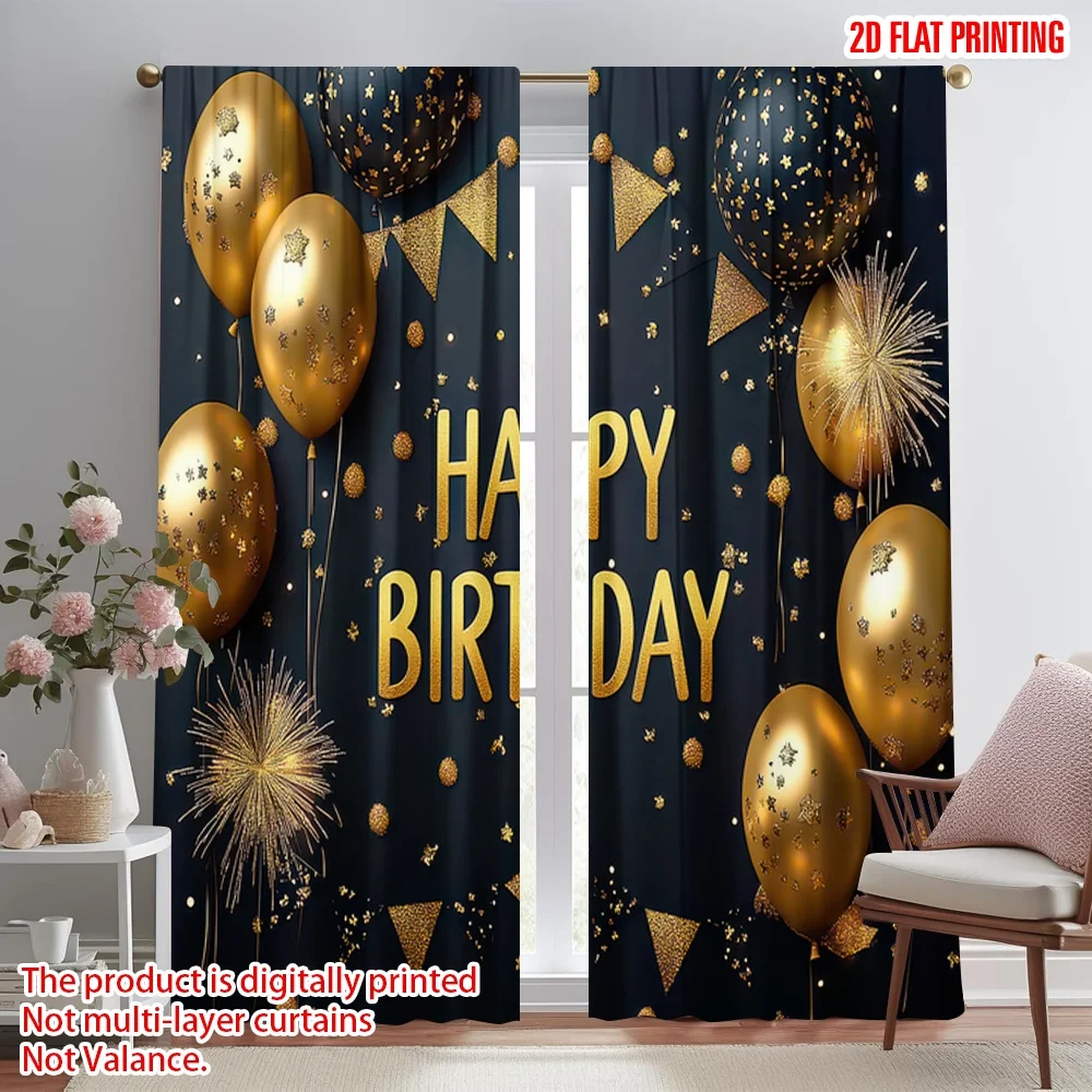2D flat printing 2pcs Scene Curtains Birthday Celebration Gold Balloons Digital Printed Polyester Drapes Birthday Party for
2D flat printing 2pcs Scene Curtains Birthday Celebration Gold Balloons Digital Printed Polyester Drapes Birthday Party for