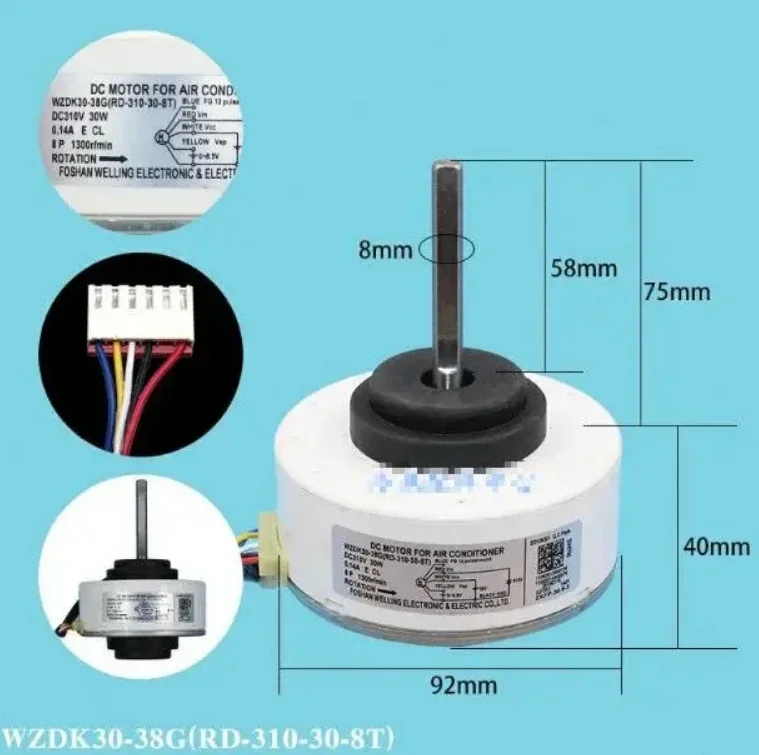 New WZDK30-38G(RD-310-30-8 WZDK30-38G-1 RD-310-30-8T for Midea Air conditioning DC fan
New WZDK30-38G(RD-310-30-8 WZDK30-38G-1 RD-310-30-8T for Midea Air conditioning DC fan