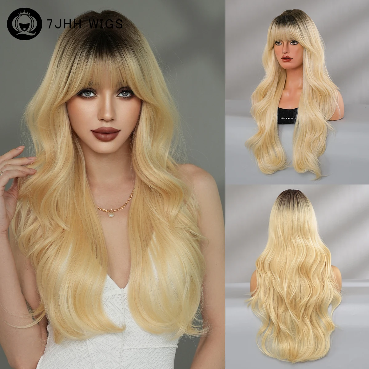 Длинный волнистый светлый парик для женщин Скромные модные парики с аккуратной челкой Высокая плотность Синтетическое термостойкое волокно Искусственные волосы
Длинный волнистый светлый парик для женщин Скромные модные парики с аккуратной челкой Высокая плотность Синтетическое термостойкое волокно Искусственные волосы