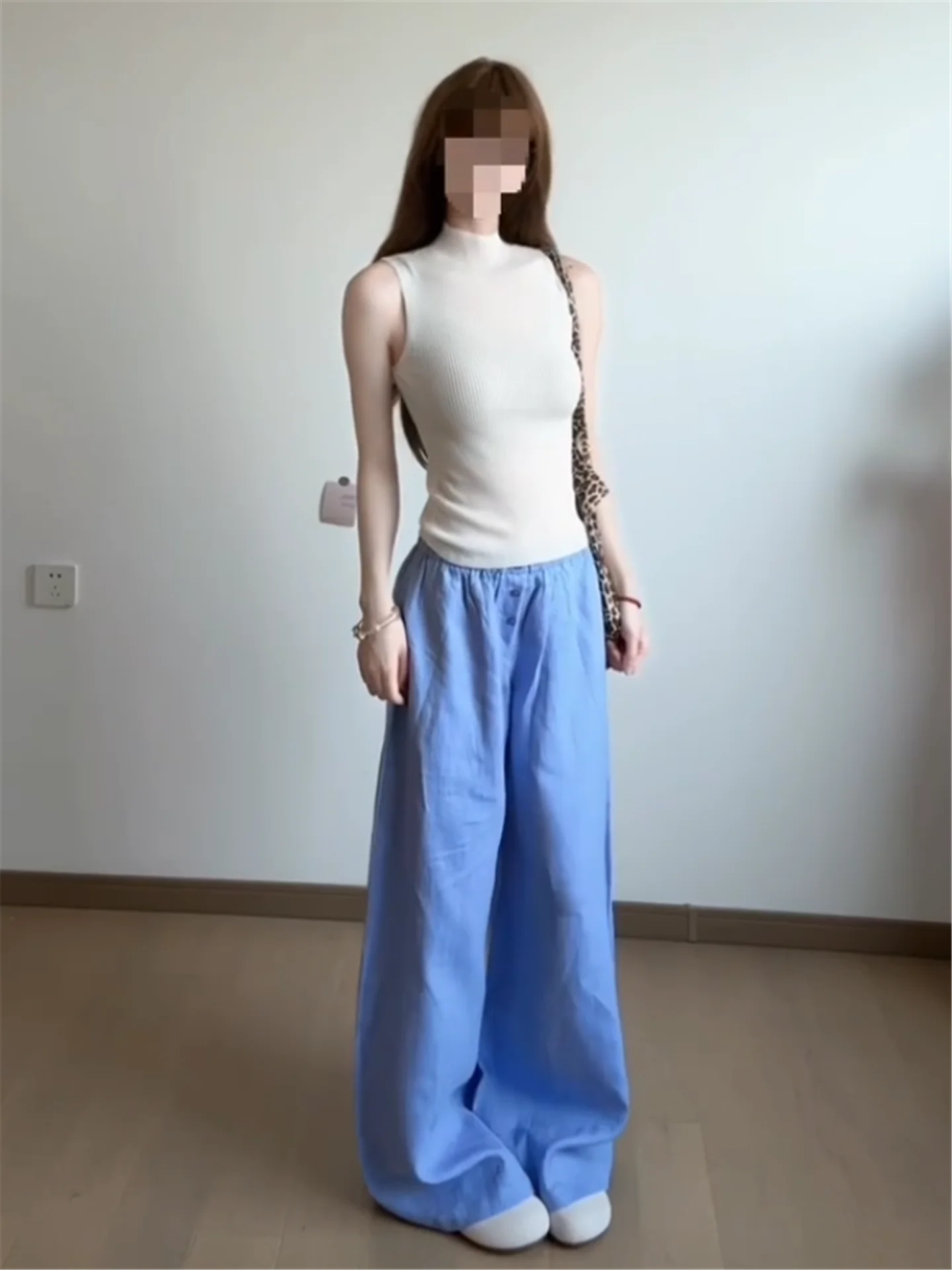 Blue Linen Low Waist Wide Leg Casual Pants Women Summer Thin Loose Long Slim Straight Floor-Length Trousers Asymmetrical Styl...
Blue Linen Low Waist Wide Leg Casual Pants Women Summer Thin Loose Long Slim Straight Floor-Length Trousers Asymmetrical Styl...