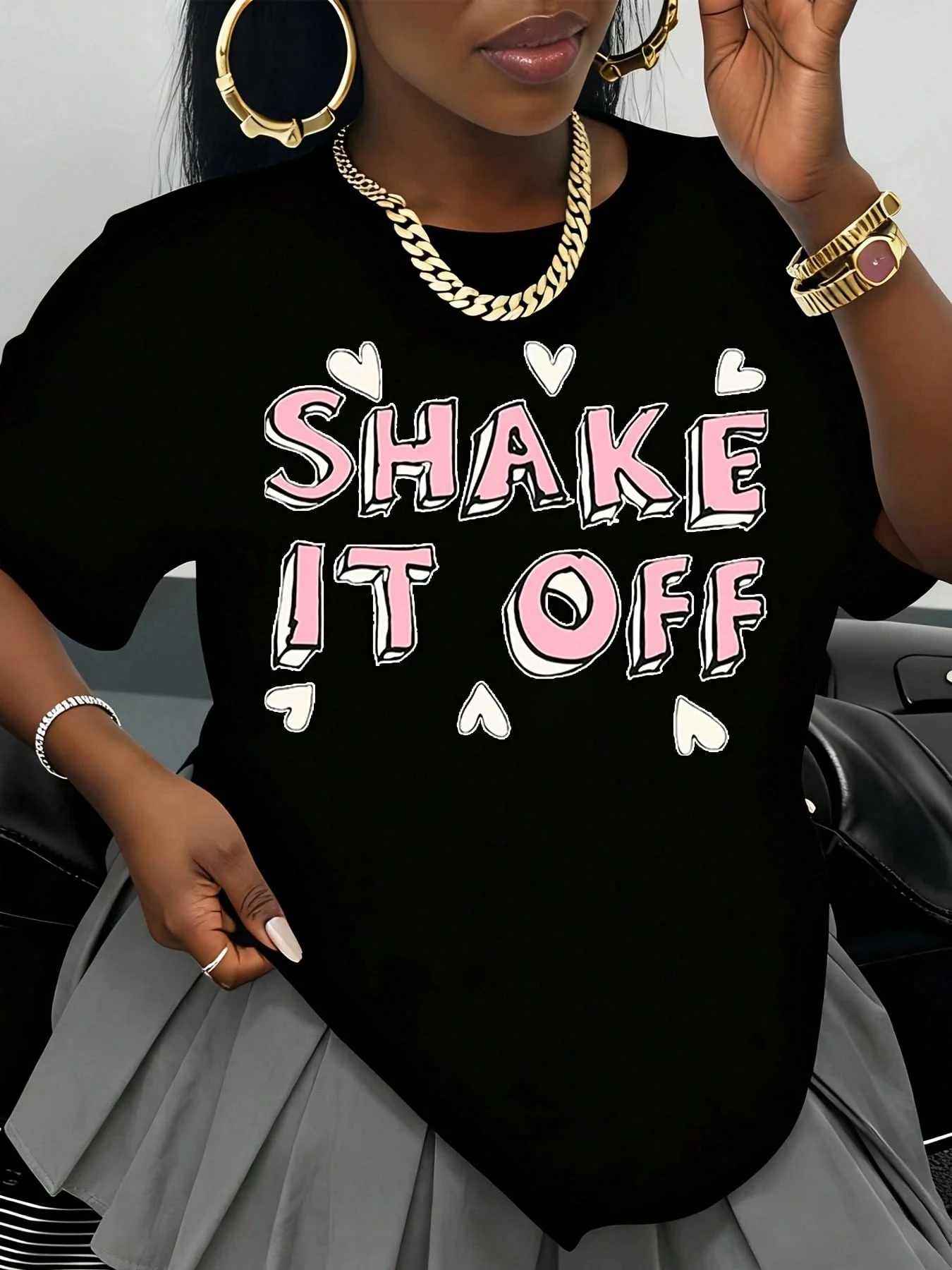 Women's T-shirt Fun Print 2026 Summer Large Size Women's Clothing Street Fresh Clean Versatile Style Casual Short-sleeved Top
Women's T-shirt Fun Print 2026 Summer Large Size Women's Clothing Street Fresh Clean Versatile Style Casual Short-sleeved Top