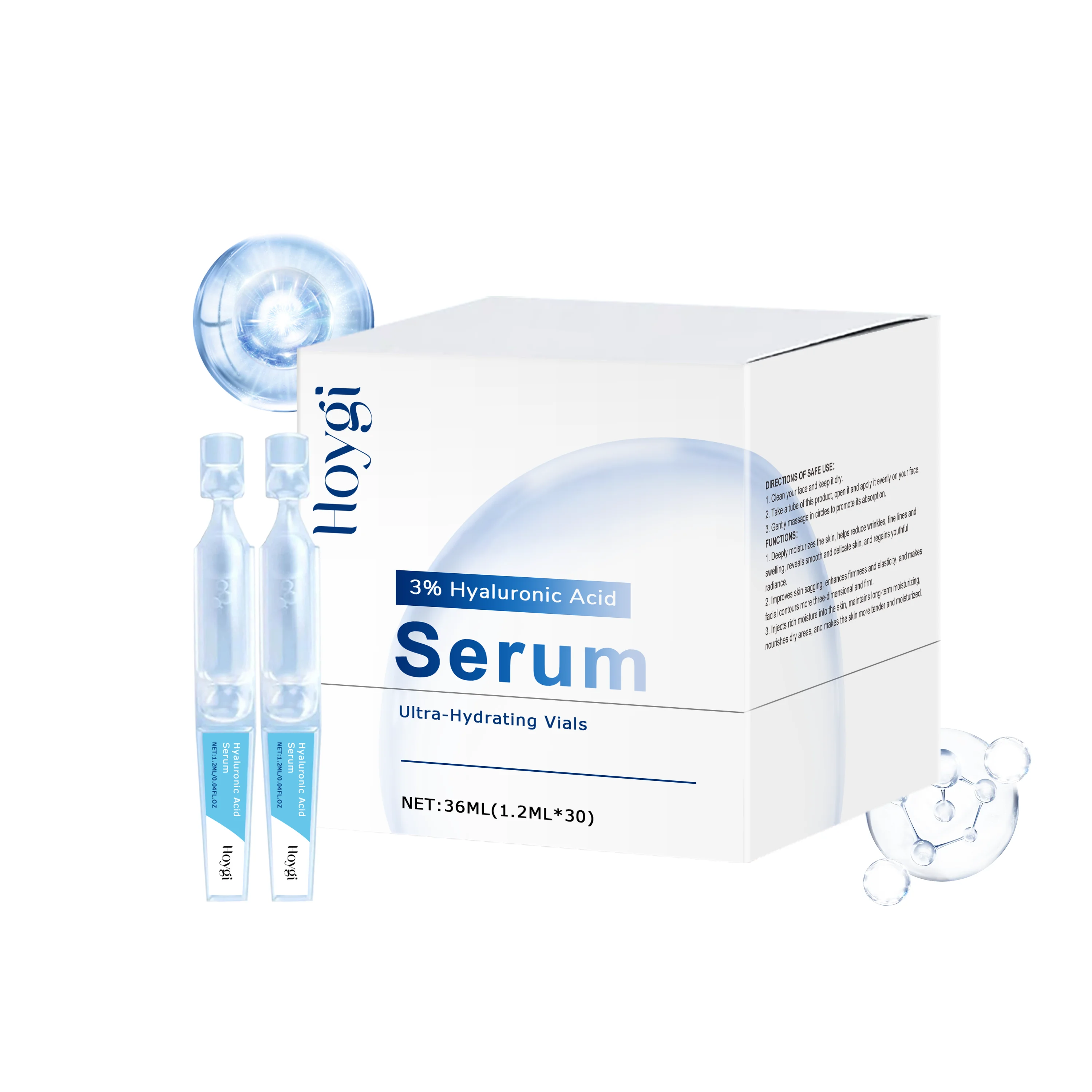 Hyaluronic Acid Serum 3% - Hoygi Intense Hydrating Face Serum, 30 Vials for Dry Skin, Wrinkle Reduction, Skin Plumping, 36ml
Hyaluronic Acid Serum 3% - Hoygi Intense Hydrating Face Serum, 30 Vials for Dry Skin, Wrinkle Reduction, Skin Plumping, 36ml
