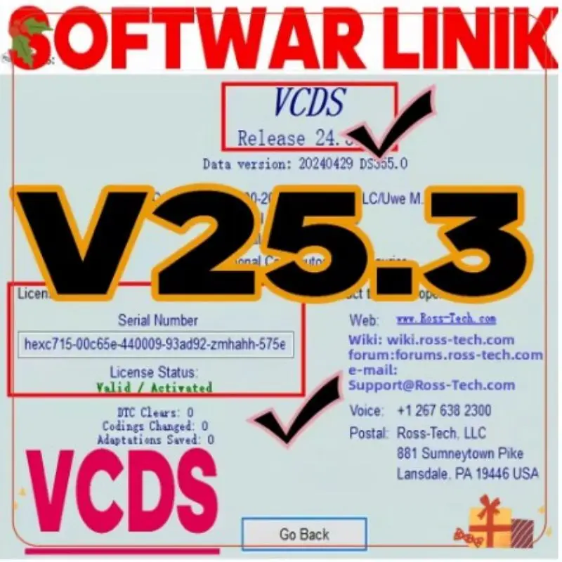 VCDS 25.3 2025 Update Software, OBD2 VAG-COM HEX V2 USB Scanner for V/W, AU/DI, Sko/da, Se/at
VCDS 25.3 2025 Update Software, OBD2 VAG-COM HEX V2 USB Scanner for V/W, AU/DI, Sko/da, Se/at
