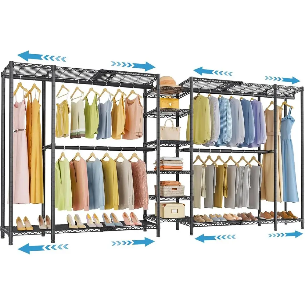 X5 Extra Large Expandable Clothes Rack Adjustable rom 7'8" to 10'5", Reach-in Closet Metal Clothing Racks Walk-in reestanding Wa
X5 Extra Large Expandable Clothes Rack Adjustable rom 7'8" to 10'5", Reach-in Closet Metal Clothing Racks Walk-in reestanding Wa