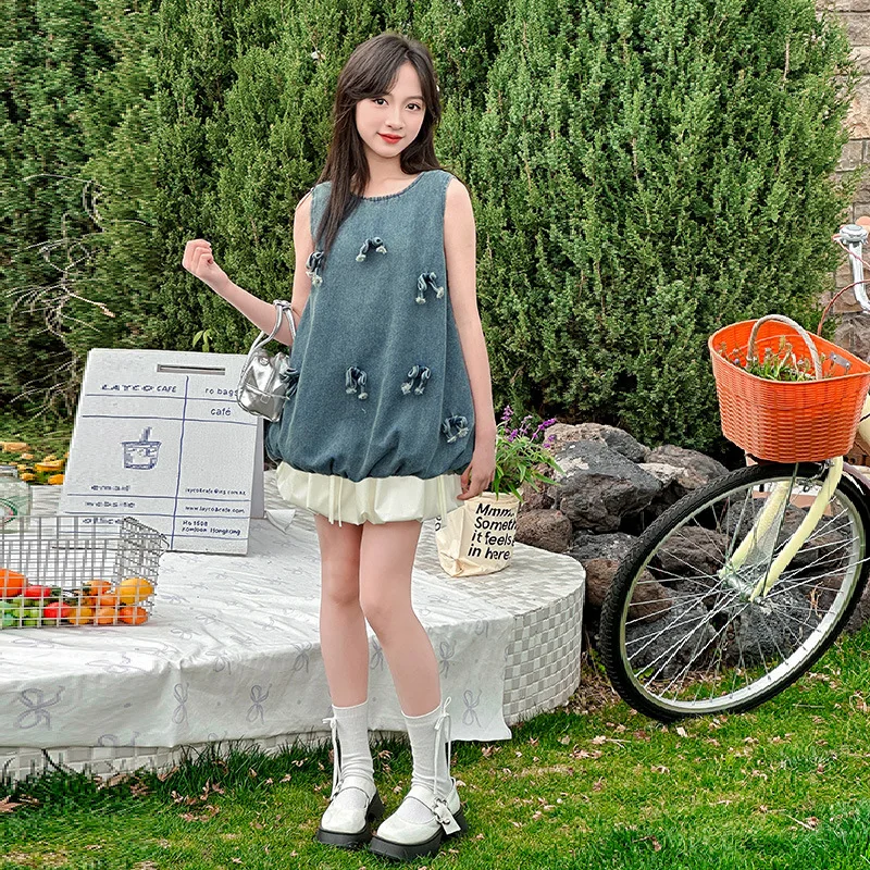 Children Clothing Sets for Girls Summer Kids Bow Bud Sleeveless Denim Vest and Short Skirt 2PCS Suit Teen Girls Clothes Outfits
Children Clothing Sets for Girls Summer Kids Bow Bud Sleeveless Denim Vest and Short Skirt 2PCS Suit Teen Girls Clothes Outfits