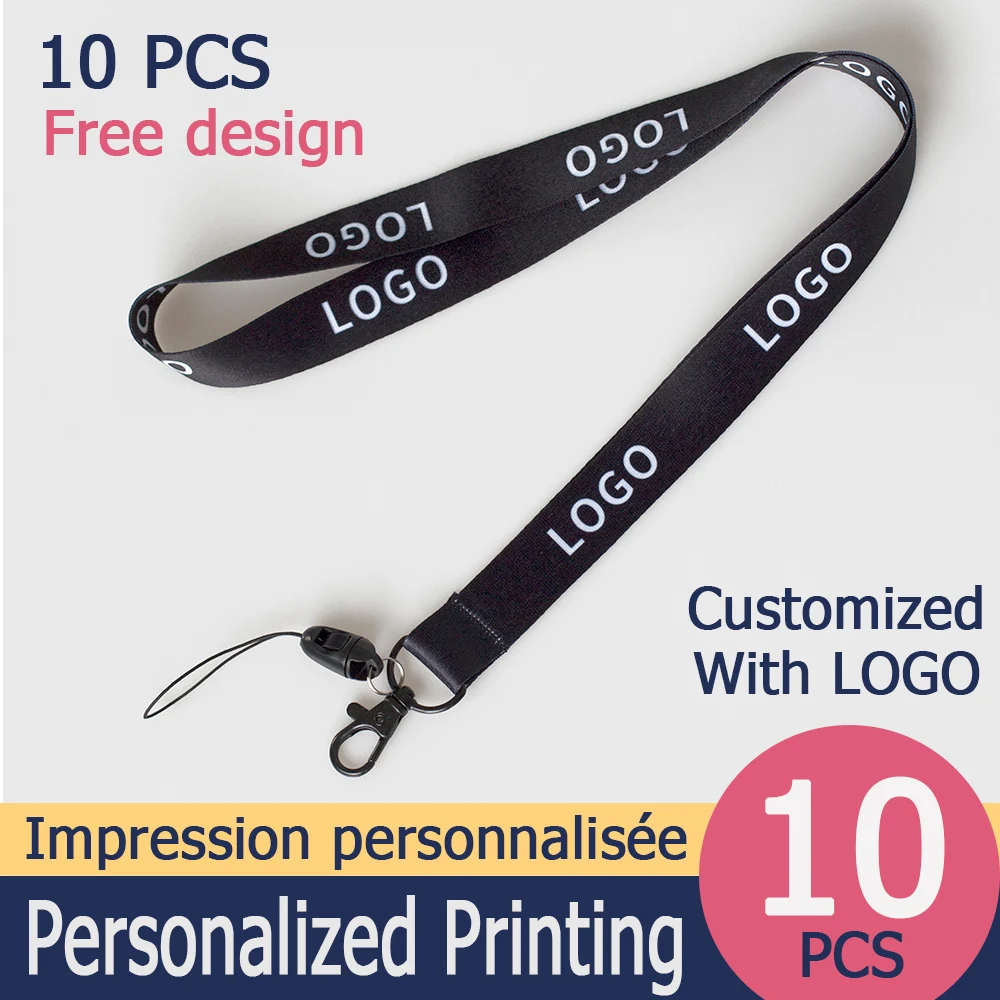 10 Pcs/lot Custom Logo Lanyard Black Metal Hook High Quality Smooth Material Neck Rope Keychain Personal Printing Landyard
10 Pcs/lot Custom Logo Lanyard Black Metal Hook High Quality Smooth Material Neck Rope Keychain Personal Printing Landyard
