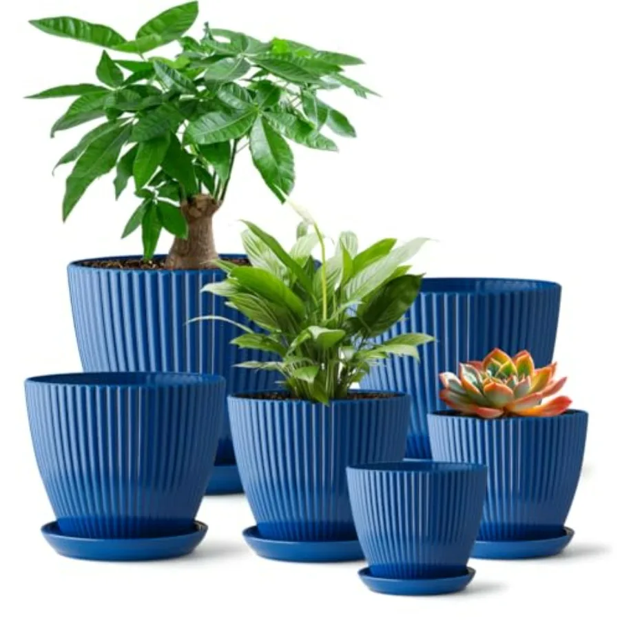 7.5/6.5/5.5/4.9/4.2/3.5 Inch Plant Pots with Saucers and Drain Holes - Indoor/Outdoor Flower Pots for Succulents, Herbs, Cactus
7.5/6.5/5.5/4.9/4.2/3.5 Inch Plant Pots with Saucers and Drain Holes - Indoor/Outdoor Flower Pots for Succulents, Herbs, Cactus