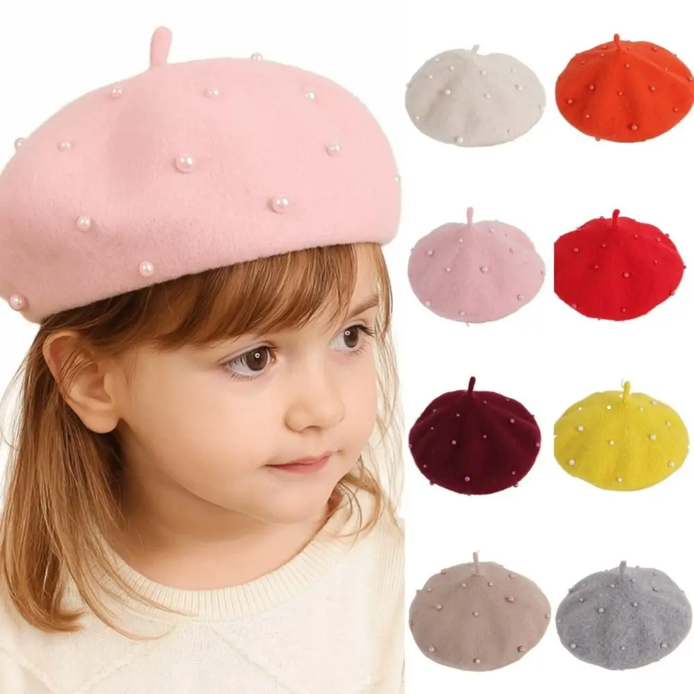 Fashion Pearl Children's Beret Woolen Warm Baby Wool Hat Thicken Korean Style Painter Hat Kid
Fashion Pearl Children's Beret Woolen Warm Baby Wool Hat Thicken Korean Style Painter Hat Kid