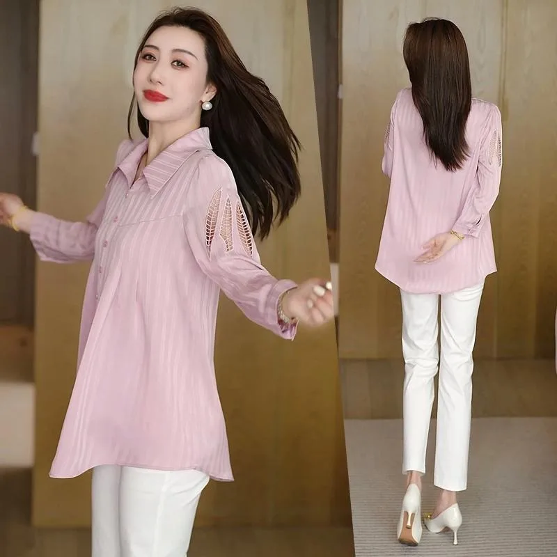 Plus Size Women Pink Hollow Out Blouse 3/4 Sleeve Loose Casual Shirt
Plus Size Women Pink Hollow Out Blouse 3/4 Sleeve Loose Casual Shirt