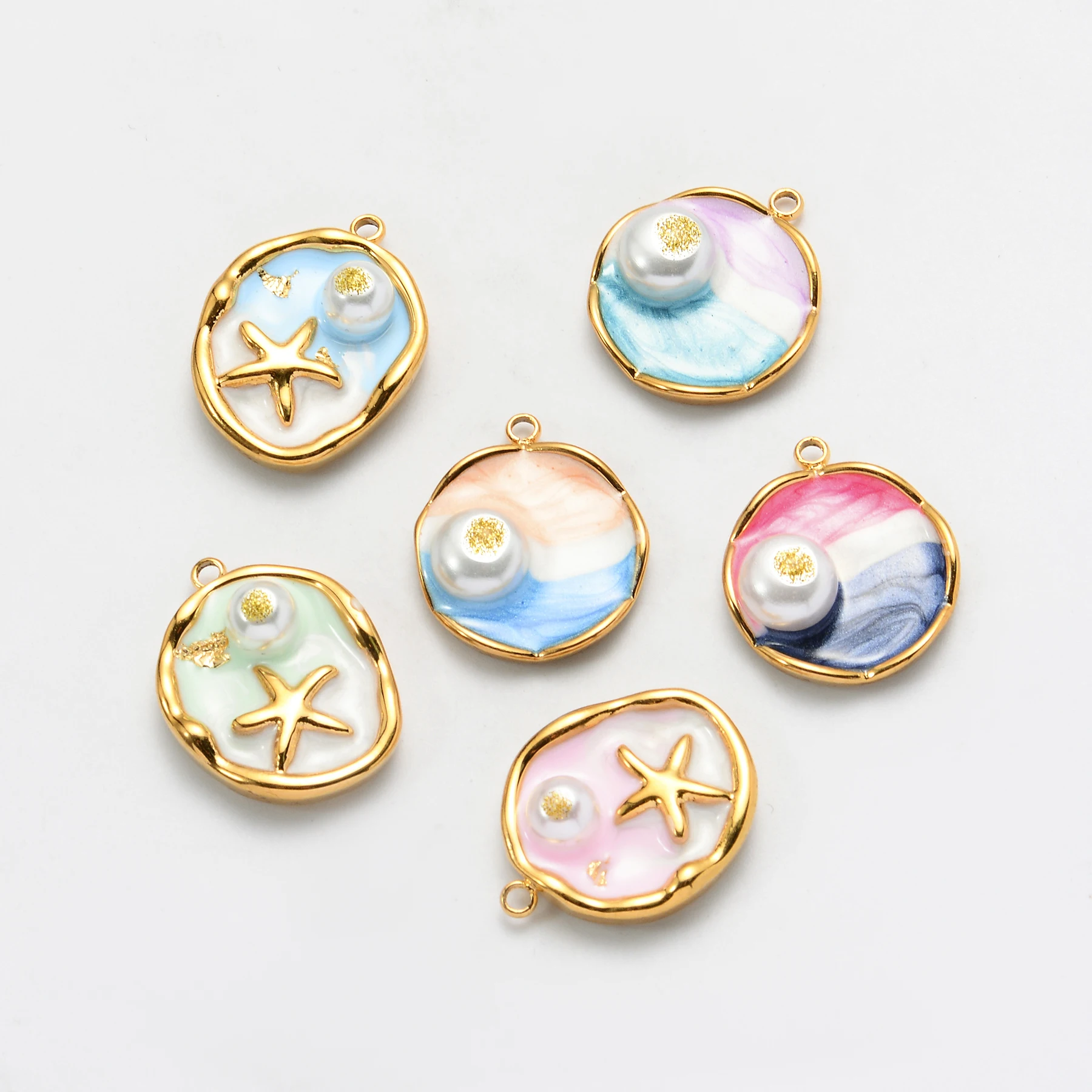 5pcs Stainless Steel Irregular Enamel Starfish Ocean Wave Charms for DIY Women Necklace Earrings Jewelry Making Supplies
5pcs Stainless Steel Irregular Enamel Starfish Ocean Wave Charms for DIY Women Necklace Earrings Jewelry Making Supplies