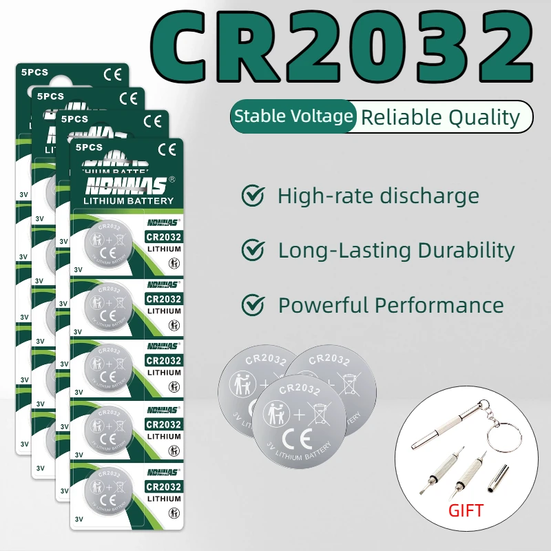 NEW NDNNAS CR2032 3V Button Cell Battery for Electronics Batteries Compatible with Many Devices High-Quality Coin Cell
NEW NDNNAS CR2032 3V Button Cell Battery for Electronics Batteries Compatible with Many Devices High-Quality Coin Cell