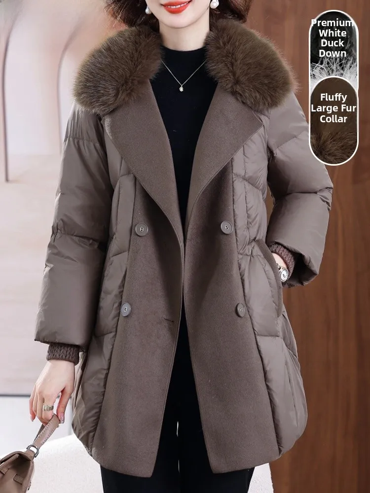 Зимнее модное пуховое пальто для женщин среднего возраста, шерстяное пальто средней длины, хлопковое пальто для мам
Зимнее модное пуховое пальто для женщин среднего возраста, шерстяное пальто средней длины, хлопковое пальто для мам