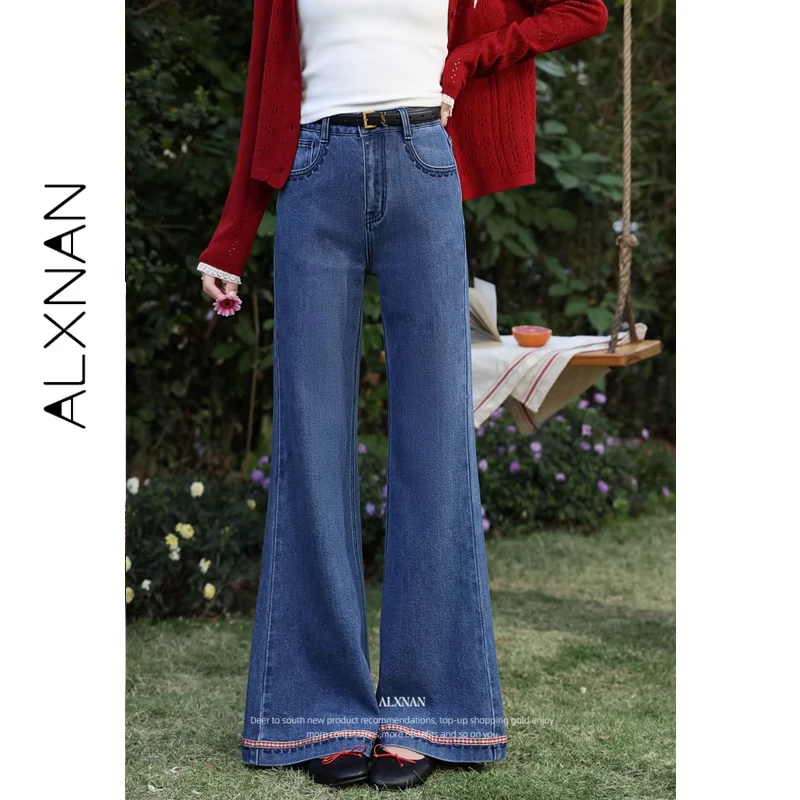 ALXNAN Vintage Blue Flared Jeans 2026 Spring Casual Long Denim Pants Women Cotton Elegant High Waist Baggy Pants Female L61803
ALXNAN Vintage Blue Flared Jeans 2026 Spring Casual Long Denim Pants Women Cotton Elegant High Waist Baggy Pants Female L61803