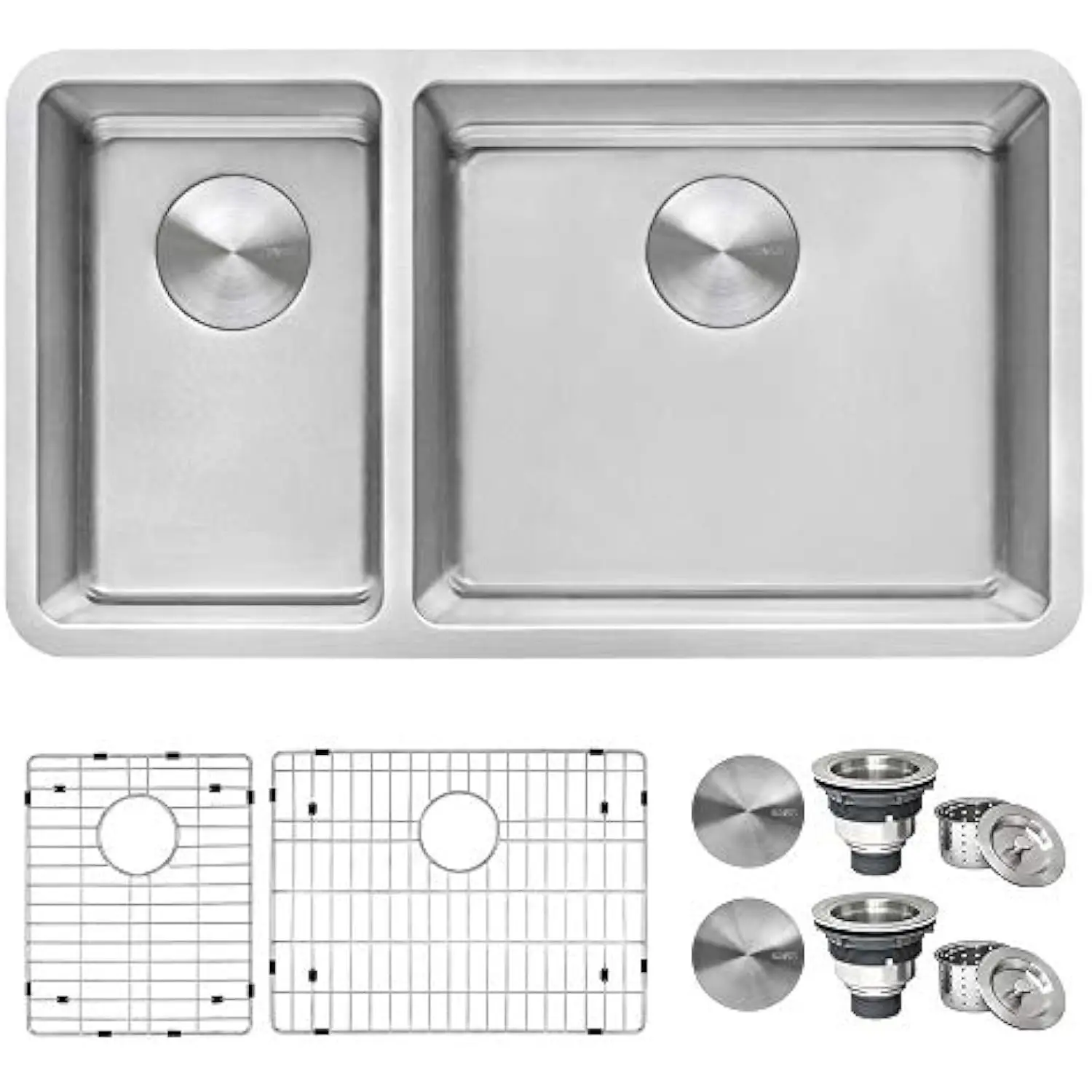 32-дюймовая кухонная мойка Undermount — кухонная мойка с двойной чашей 30/70 — кухонная мойка из нержавеющей стали калибра 16 калибра с матовой отделкой H
32-дюймовая кухонная мойка Undermount — кухонная мойка с двойной чашей 30/70 — кухонная мойка из нержавеющей стали калибра 16 калибра с матовой отделкой H