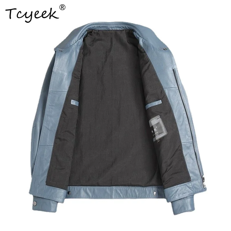 Tcyeek Real Leather Jacket Men Clothing 100% Top Layer Calf Leather Coat Thin Casual Autumn Coats Trendy Jaqueta De Couro 2026
Tcyeek Real Leather Jacket Men Clothing 100% Top Layer Calf Leather Coat Thin Casual Autumn Coats Trendy Jaqueta De Couro 2026