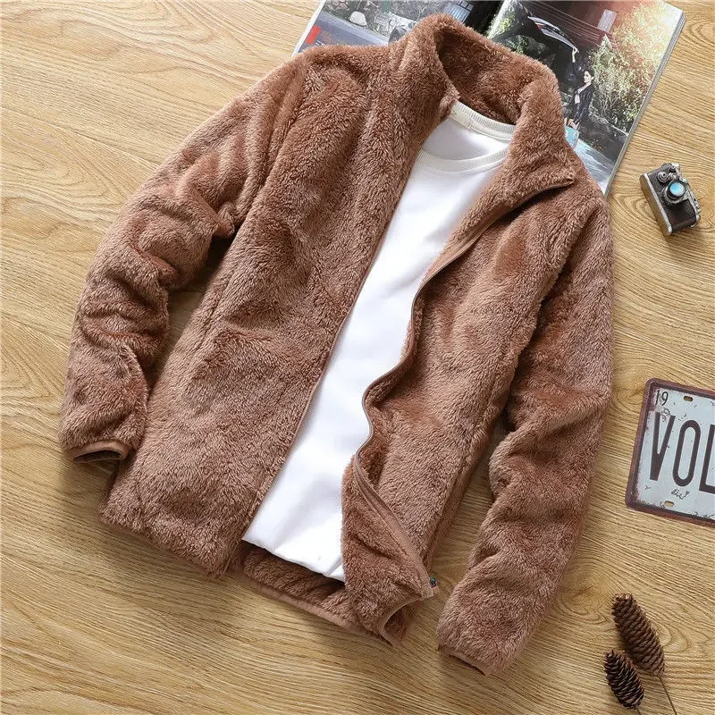 Double Sided Velvet Jacket Winter Thick Warm Oversized Fleece Fluffy Jacket Stand Collar Cardigan Jacket Winter Coat Outerwear
Double Sided Velvet Jacket Winter Thick Warm Oversized Fleece Fluffy Jacket Stand Collar Cardigan Jacket Winter Coat Outerwear