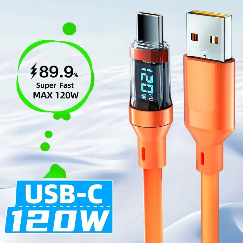 120W Fast Charging Data Cable Type-C LED Screen Real-Time Power Digital Versatile Display A To Type C Data Transmission Cable
120W Fast Charging Data Cable Type-C LED Screen Real-Time Power Digital Versatile Display A To Type C Data Transmission Cable