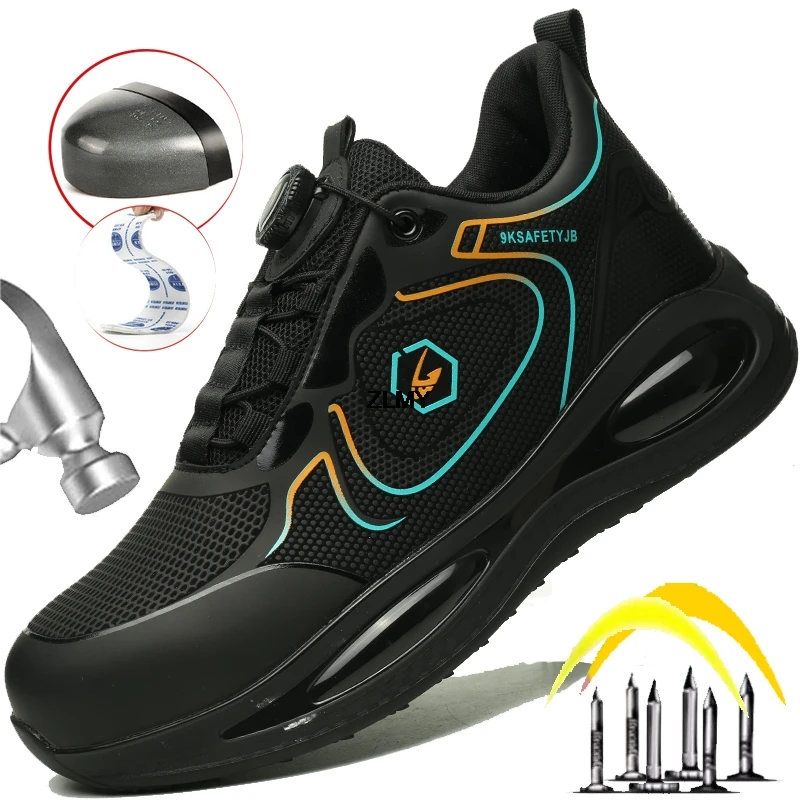 Waterproof Men Safety Shoes Steel Toe Sneakers Rotated Buckle Puncture Proof Work Safety Boots Man Air Cushion Work Shoes Male
Waterproof Men Safety Shoes Steel Toe Sneakers Rotated Buckle Puncture Proof Work Safety Boots Man Air Cushion Work Shoes Male