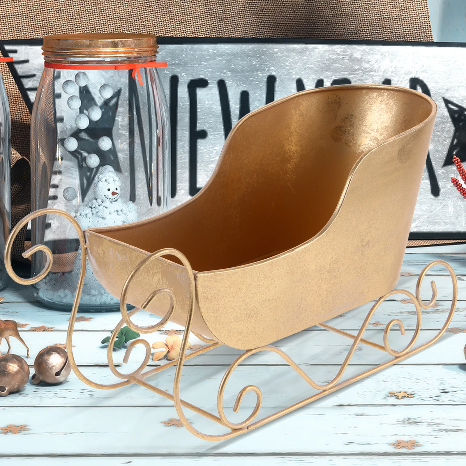 Christmas Sleigh Desktop Decor Mini Iron Sled for Farmhouse Style Holiday Party Decoration Festive Atmosphere Enhancer
Christmas Sleigh Desktop Decor Mini Iron Sled for Farmhouse Style Holiday Party Decoration Festive Atmosphere Enhancer