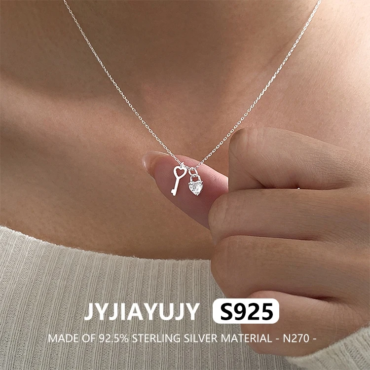 JYJIAYUJY 100% цельное оригинальное ожерелье из стерлингового серебра S925, кулон с цирконием в форме сердца, модное женское ювелирное изделие, подарок N270
JYJIAYUJY 100% цельное оригинальное ожерелье из стерлингового серебра S925, кулон с цирконием в форме сердца, модное женское ювелирное изделие, подарок N270