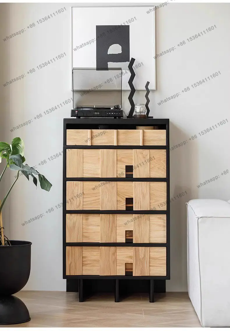 Nordic double-color white oak chest cabinet simple solid wood large-capacity locker
Nordic double-color white oak chest cabinet simple solid wood large-capacity locker