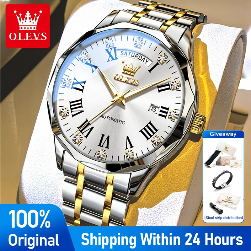 OLEVS 6780 Automatic Watch Men Stainless Steel Business Mechanical Watch Diamond Roman Scale Day Date Waterproof Luxury Reloj
OLEVS 6780 Automatic Watch Men Stainless Steel Business Mechanical Watch Diamond Roman Scale Day Date Waterproof Luxury Reloj