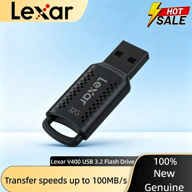 Lexar Original USB 3.2 Flash Drive V400 Pen Drive 32GB 64GB Black Memory Stick Original Flash U Disk for Computer Hot Sale
Lexar Original USB 3.2 Flash Drive V400 Pen Drive 32GB 64GB Black Memory Stick Original Flash U Disk for Computer Hot Sale
