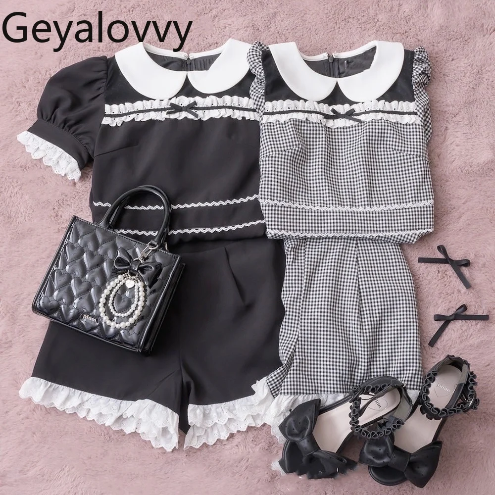2025 Womens Two Peice Sets Japanese Style Girly Heart College Japanese Style Exquisite Short Sleeve Top + Shorts Set
2025 Womens Two Peice Sets Japanese Style Girly Heart College Japanese Style Exquisite Short Sleeve Top + Shorts Set