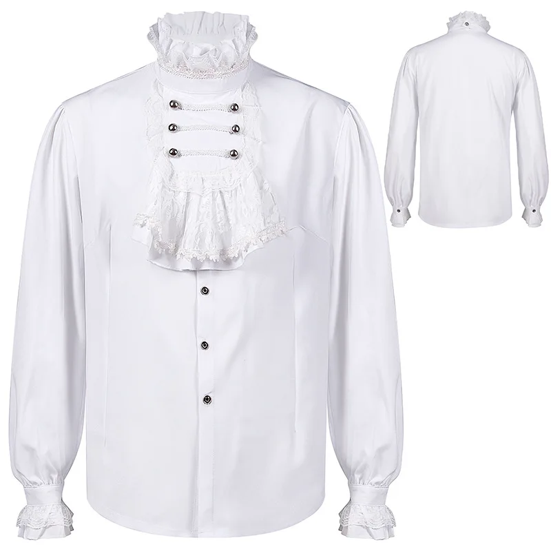 Men's Double Button Pleated Pirate Shirt Medieval Gothic Renaissance Cosplay Costume Steampunk Victorian Top
Men's Double Button Pleated Pirate Shirt Medieval Gothic Renaissance Cosplay Costume Steampunk Victorian Top