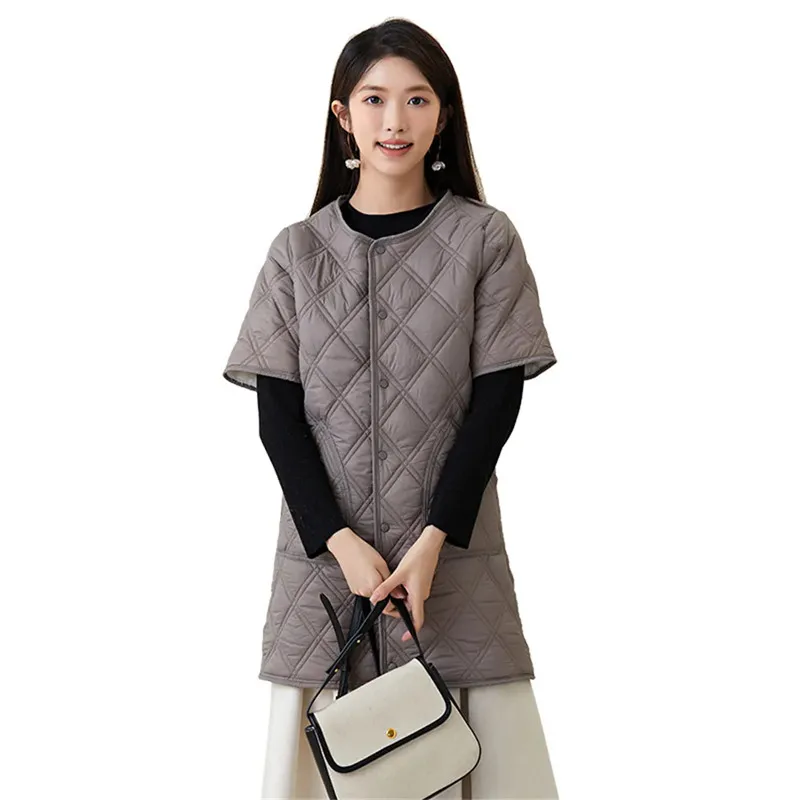 2025 New Autumn Winter Down Cotton Vest Women O-Neck Mid-Length Jacket Short Sleeve Warm Lnner Lning Waistcoat Female Tops W805
2025 New Autumn Winter Down Cotton Vest Women O-Neck Mid-Length Jacket Short Sleeve Warm Lnner Lning Waistcoat Female Tops W805