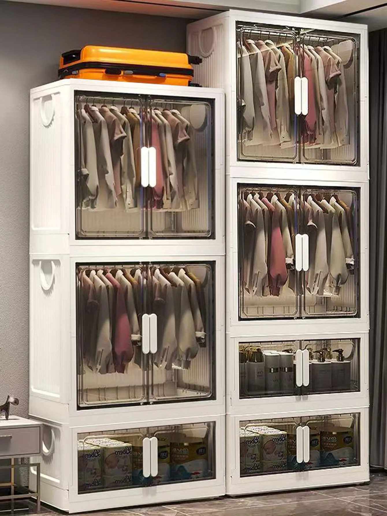 Современный минималистичный складной прозрачный пластиковый шкаф для хранения, утолщенный, с двойными дверцами, для организации дома
Современный минималистичный складной прозрачный пластиковый шкаф для хранения, утолщенный, с двойными дверцами, для организации дома