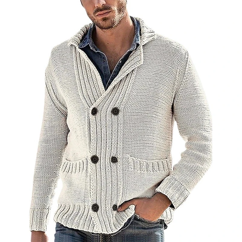 Men's fashion cardigan sweater double breasted sweater knitted men's cardigan solid color pocket shirt outerwear
Men's fashion cardigan sweater double breasted sweater knitted men's cardigan solid color pocket shirt outerwear