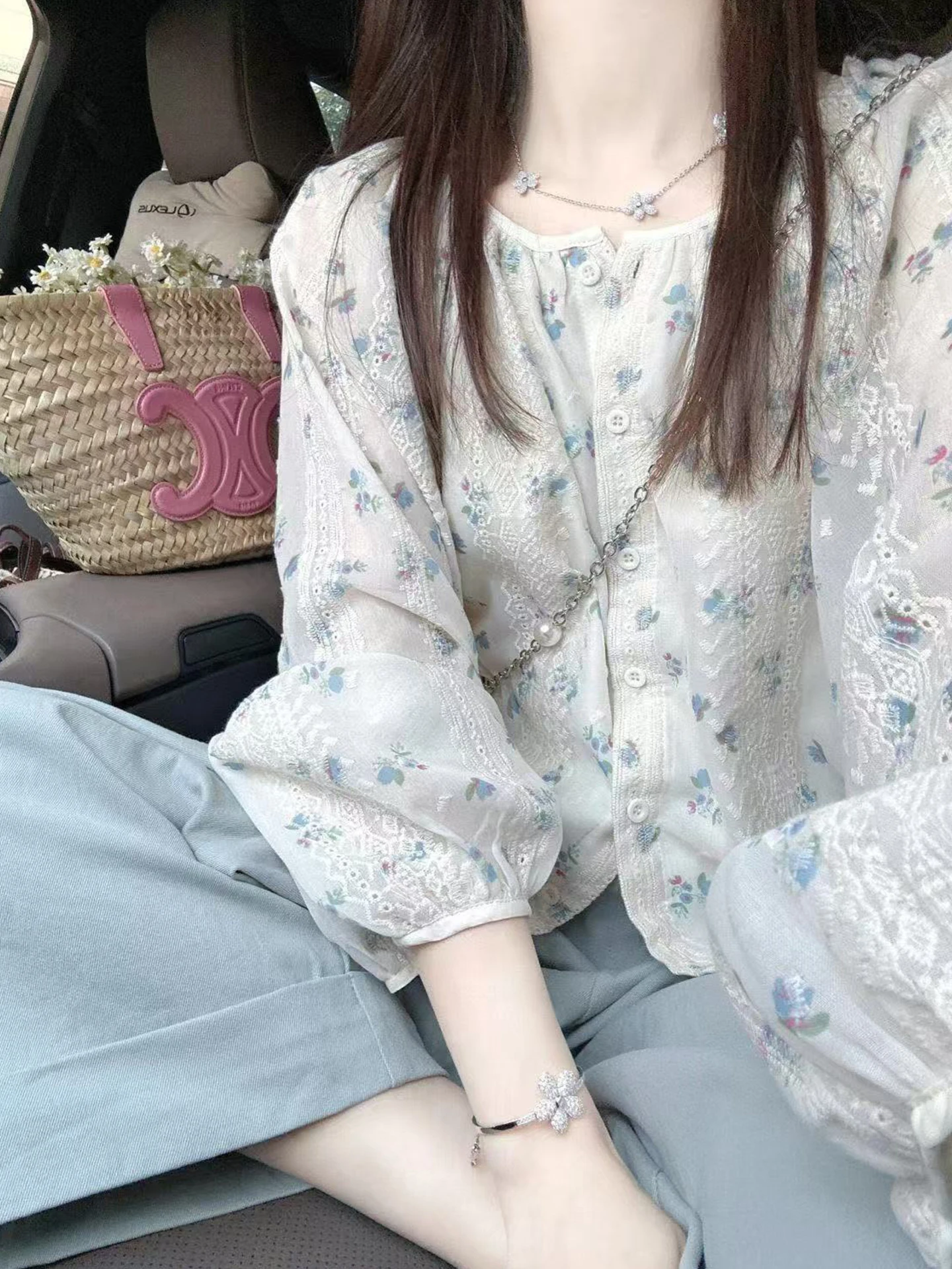 Floral Cotton Linen Women's Shirt Summer Fashion Small Size Top Breathable Loose Fit Long Sleeve round Neck Open Cardigan
Floral Cotton Linen Women's Shirt Summer Fashion Small Size Top Breathable Loose Fit Long Sleeve round Neck Open Cardigan
