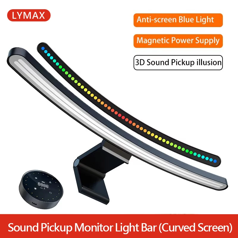 LYMAX computer curved screen monitor light curved screen hanging light RGB sound pickup anti blue light computer eye protection
LYMAX computer curved screen monitor light curved screen hanging light RGB sound pickup anti blue light computer eye protection