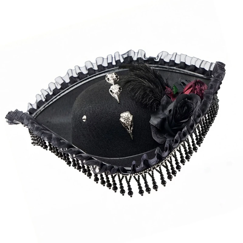 Fashionable Unisex Pirate Cap With Detailing And Flowers For Role Play Event
Fashionable Unisex Pirate Cap With Detailing And Flowers For Role Play Event