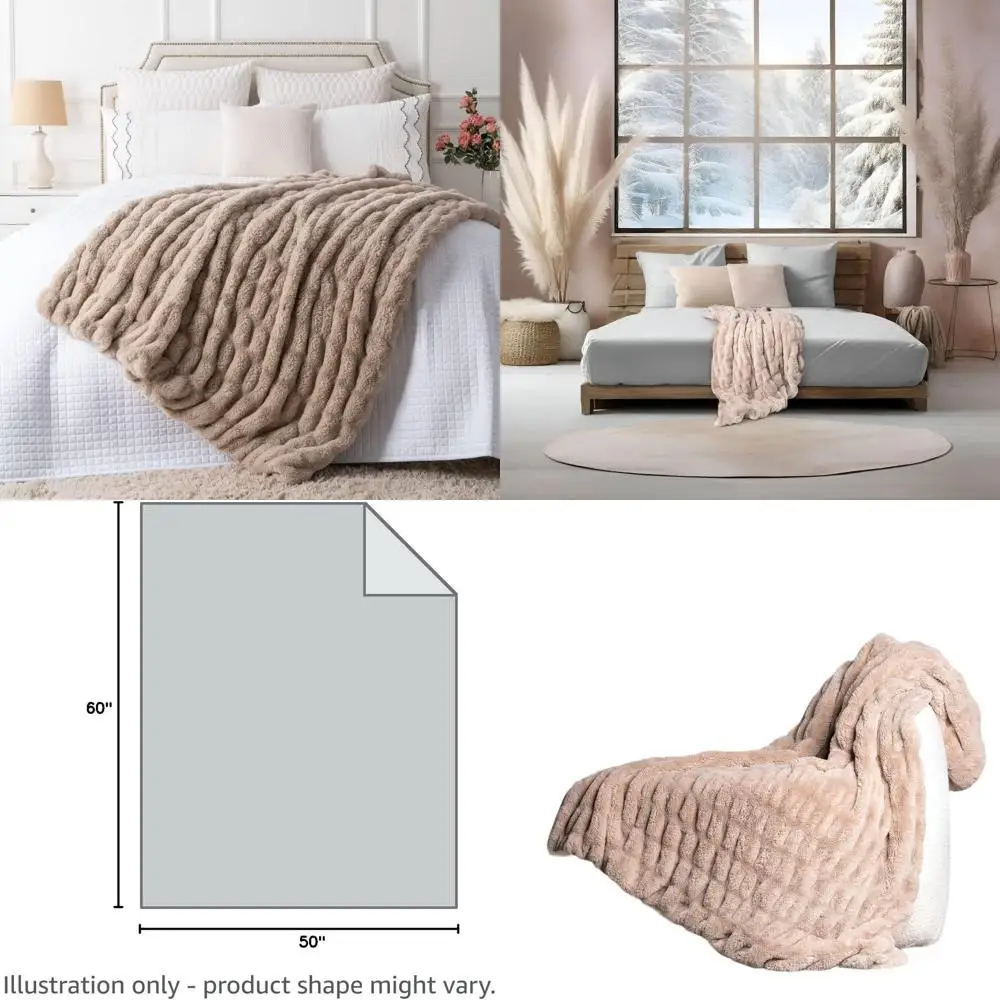 Luxurious Tan Faux Rabbit Fur Throw, 50x60, Elegant Gathered Style, Machine Washable, Lightweight Blanket for Home Decor
Luxurious Tan Faux Rabbit Fur Throw, 50x60, Elegant Gathered Style, Machine Washable, Lightweight Blanket for Home Decor