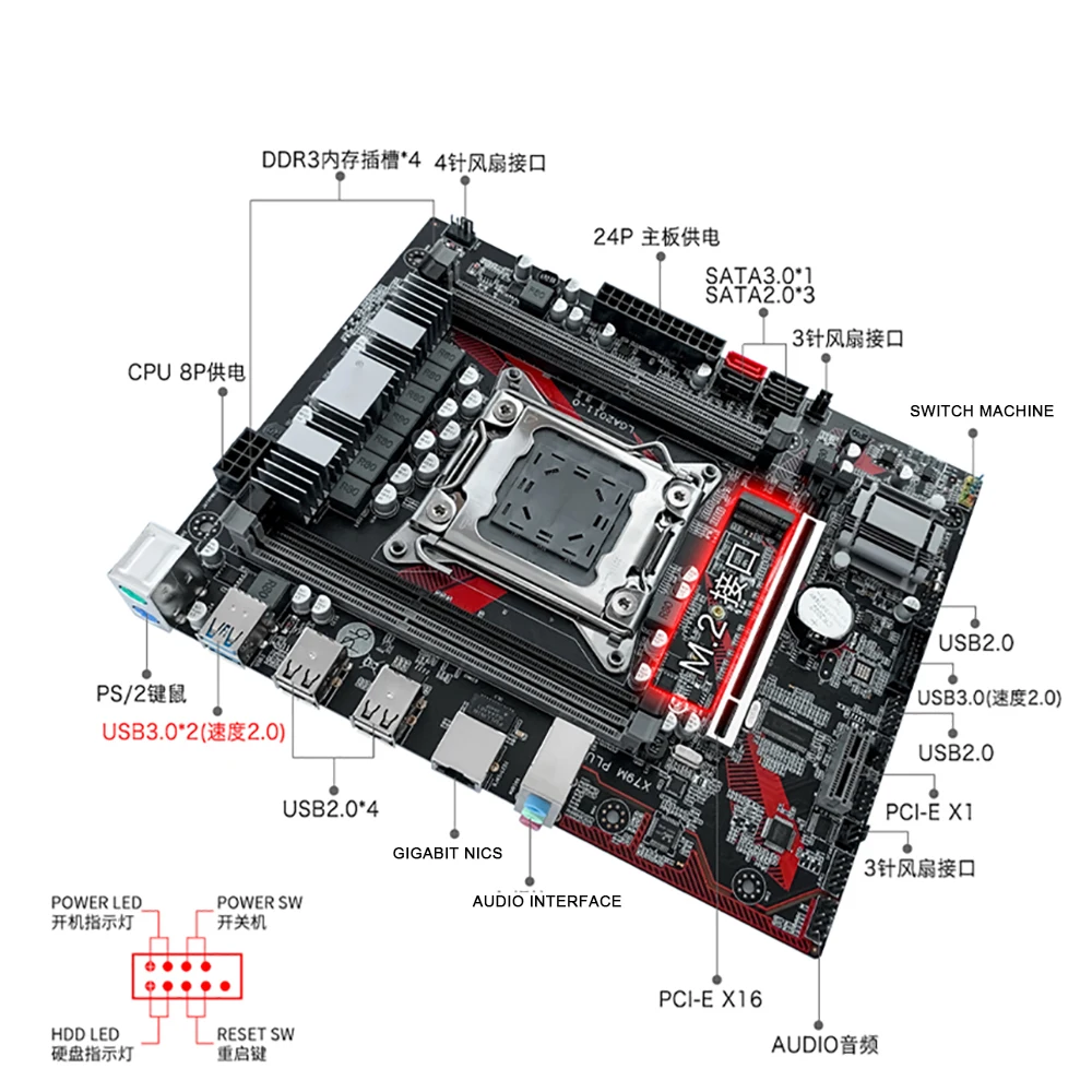 X79 X79M PLUS M-ATX For JGINYUE LGA 2011 DDR3 128GB PCI-E 3.0 Micro ATX Motherboard
X79 X79M PLUS M-ATX For JGINYUE LGA 2011 DDR3 128GB PCI-E 3.0 Micro ATX Motherboard