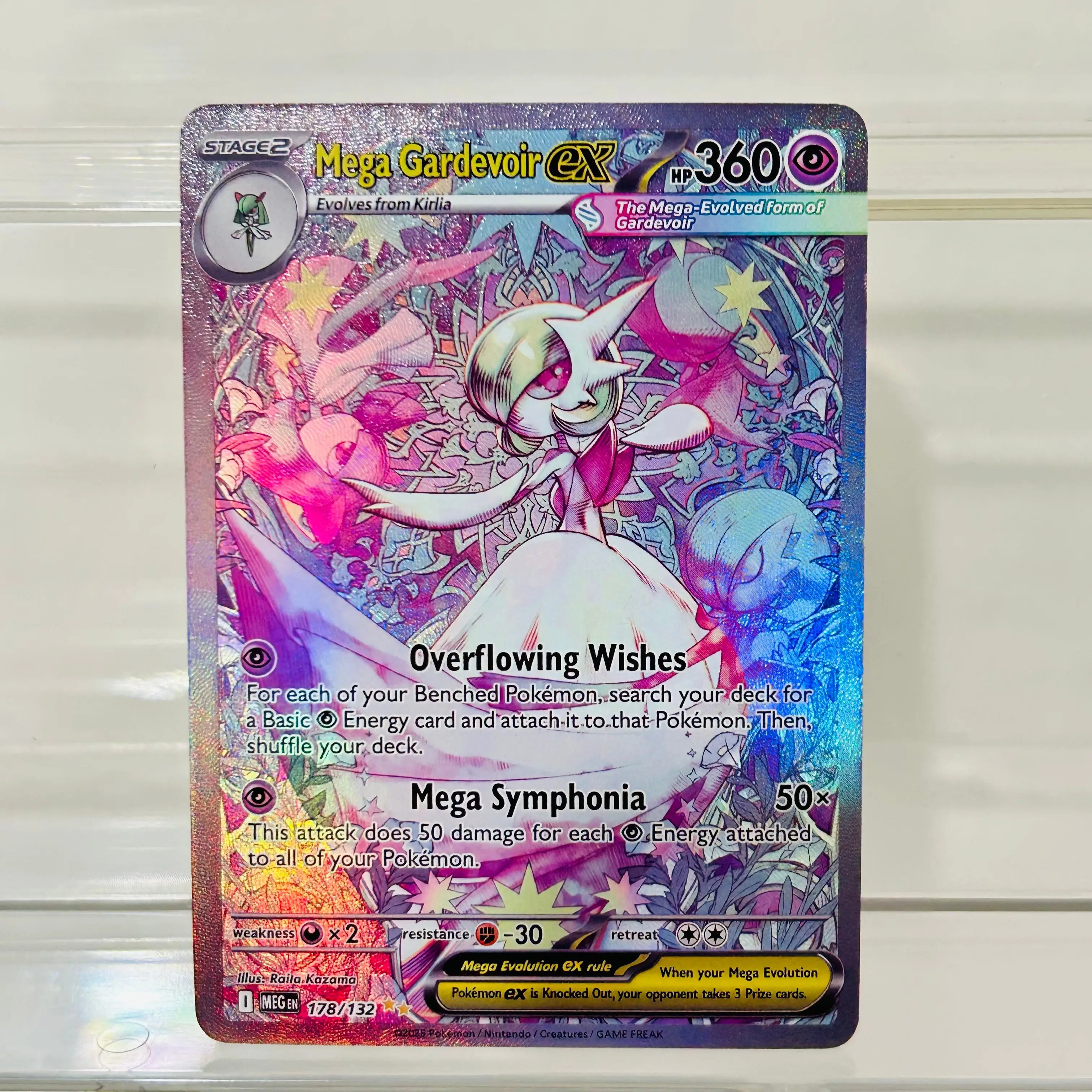 Pokemon EN Version Mega Gardevoir ex 178/132 DIY Holographic Foil Texture Card, Perfect Condition Premium Anime Collection Card
Pokemon EN Version Mega Gardevoir ex 178/132 DIY Holographic Foil Texture Card, Perfect Condition Premium Anime Collection Card